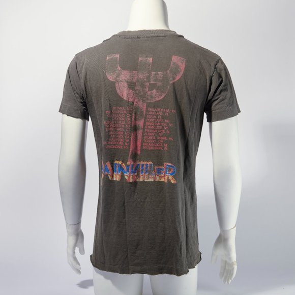 Judas Priest Original Vintage 1991 Painkiller Thrashed Tour T-Shirt Metal Size L - Picture 5 of 13